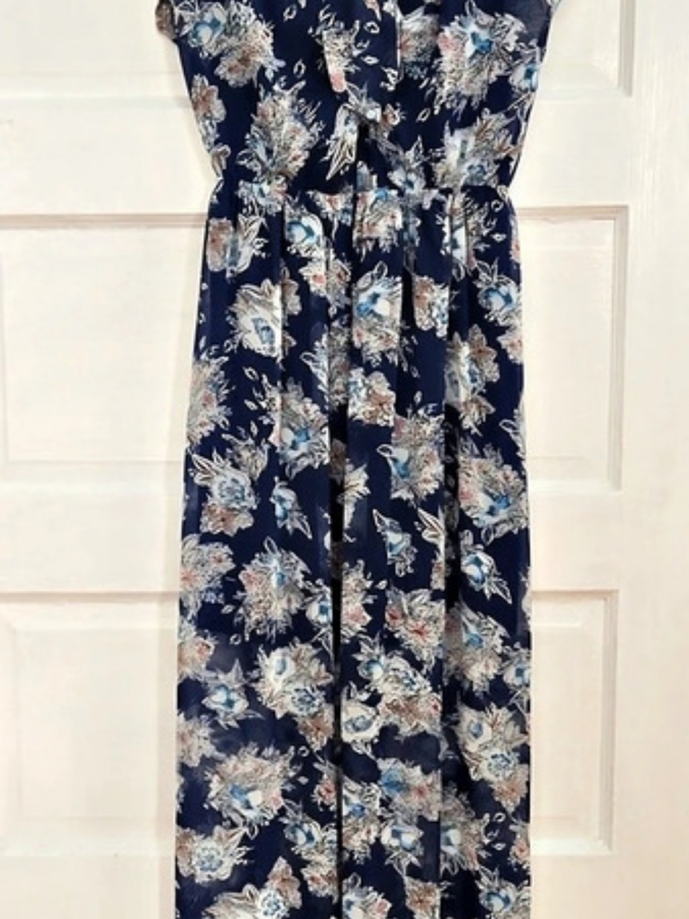 As U Wish Floral Maxi Dress Blue & Pink XS_179